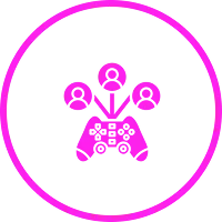 A stylized purple flower icon inside a circular border.