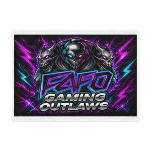 Faro Gaming Outlaws logo with skull and lightning bolts.