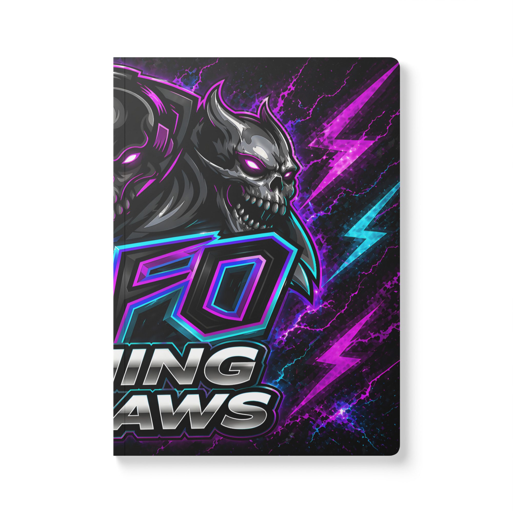 Stylized graphic of a fierce panther with neon purple and blue lightning effects.